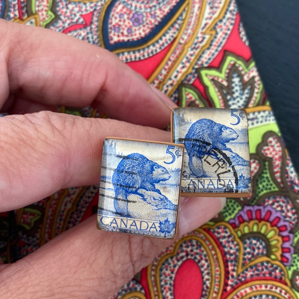 Wooden Stamp Inspired Cuff Links